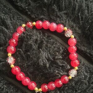 Elegant Red Beaded Bracelet